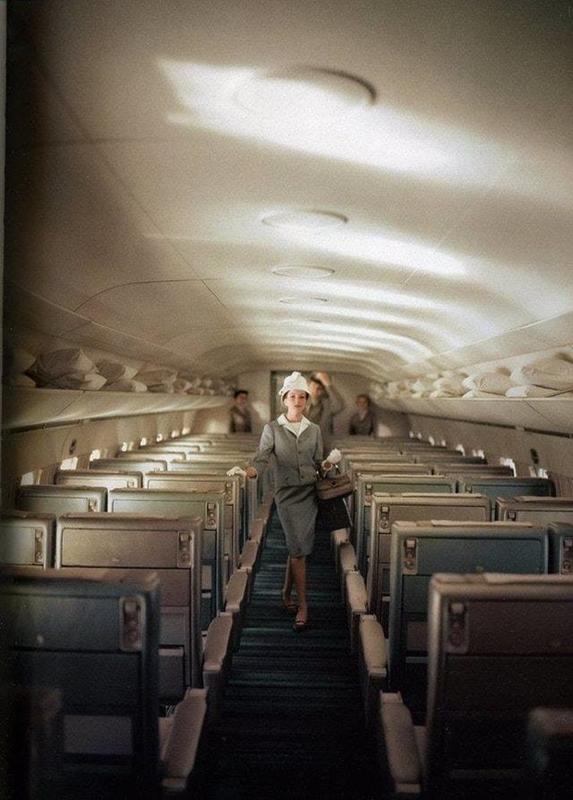 An Inside Look at the Airplane Interior from 1960