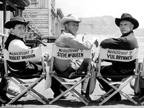 The Magnificent Seven': Robert Vaughn, Steve McQueen, and Yul Brynner join forces in John Sturges' remarkable American Western movie.