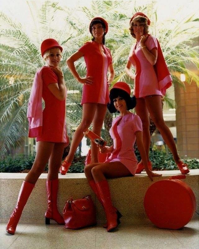Exploring the 1970s PSA Stewardesses' Stylish Outfits with a Groovy Vibe