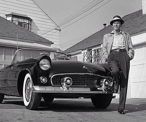 1955: Frank Sinatra and his T-bird