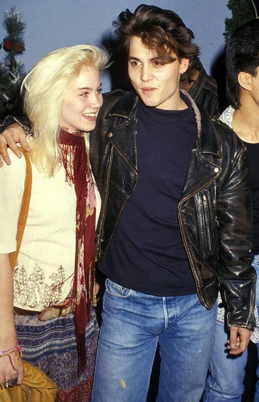 Christina Applegate, 19, and Johnny Depp, known for '21 Jump Street,' grace a charity event together in 1987.