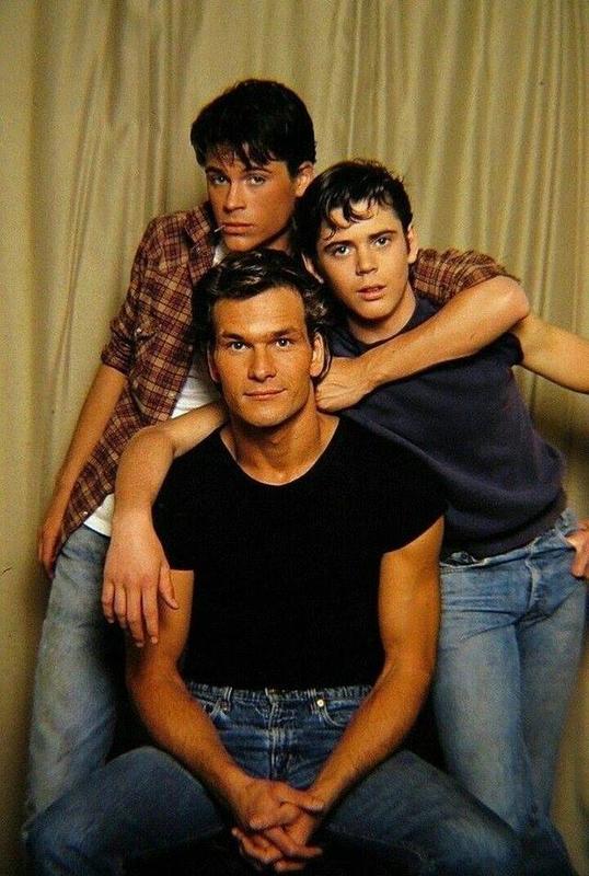 80s Stars Patrick Swayze, Rob Lowe, and C. Thomas Howell reunite for a 1983 'The Outsiders' photoshoot