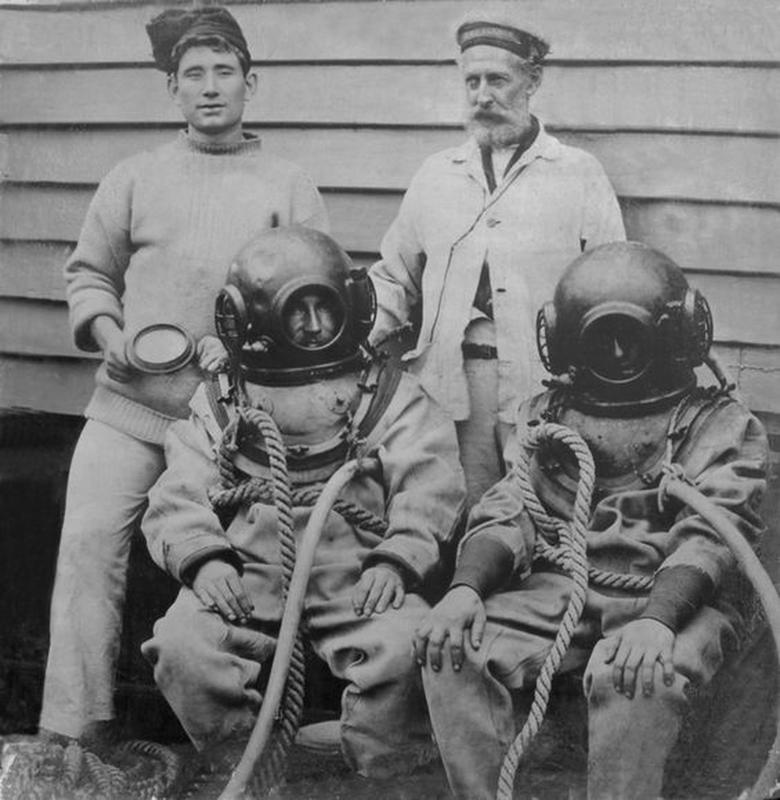 Suits worn by divers in the late 19th century exceeded three times their weight
