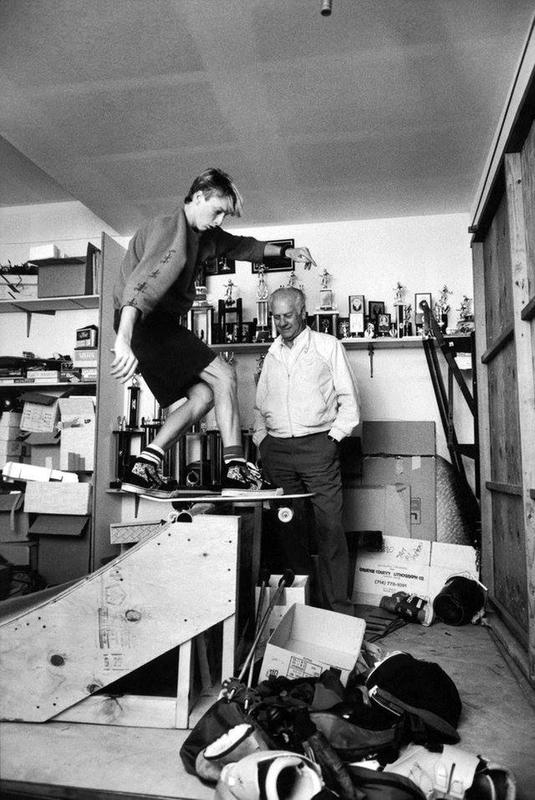 1987: Tony Hawk Hones His Skills in the Garage While Being Encouraged by his Father