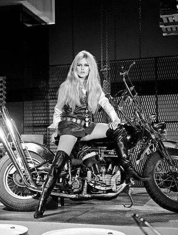 Bardot's Parisian Harley Ride, 1967.