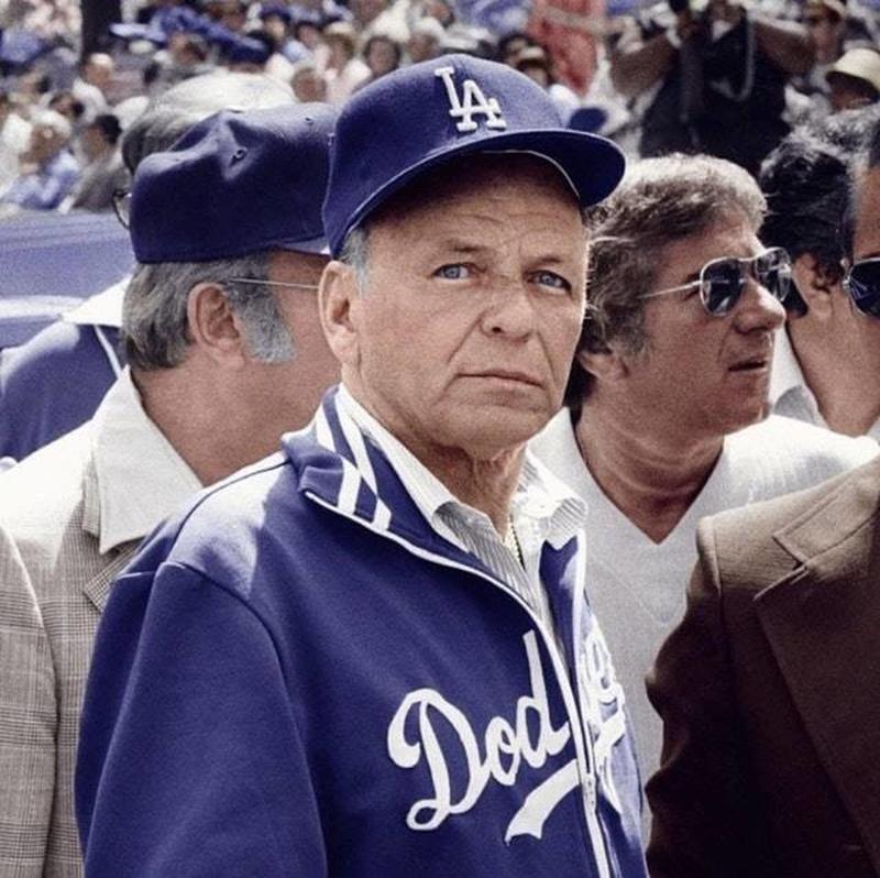 Sinatra Cheers Dodgers in 1977 Game