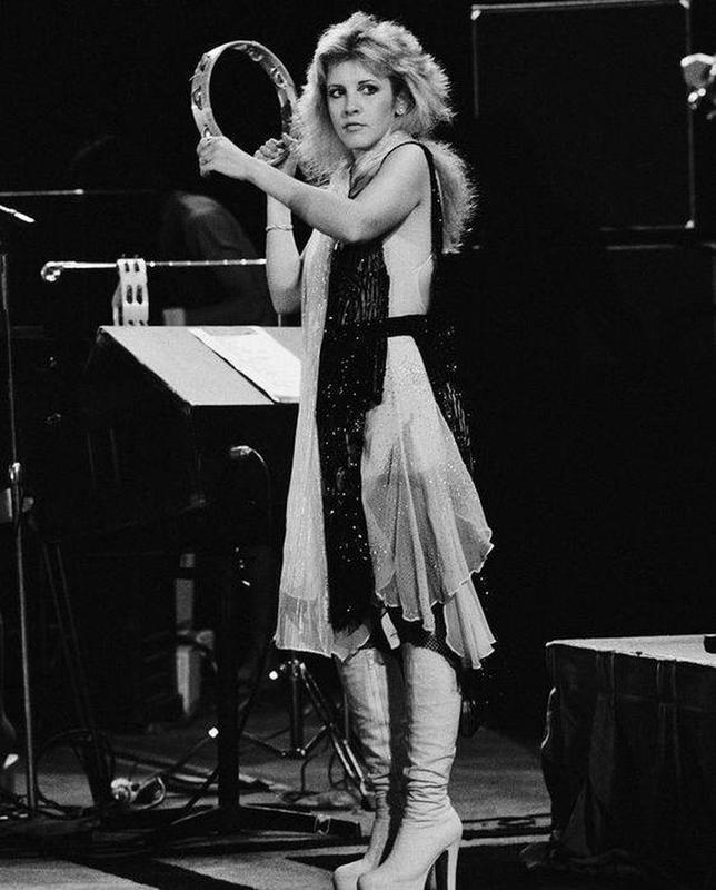 Stevie Nicks, also known as Stephanie Lynn Nicks, performing on stage during the 1970s.