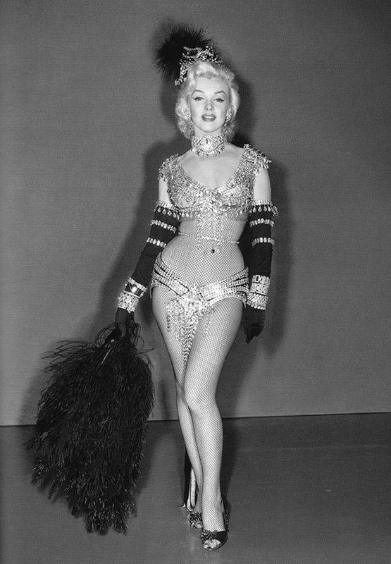 Marilyn Monroe's iconic costume from 'Gentlemen Prefer Blondes' had to be altered after a leaked photograph of her surfaced before filming in 1952.