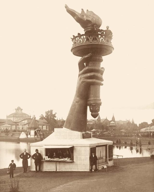 Statue of Liberty's Arm and Torch Stand Tall in Madison Square Park, New York City