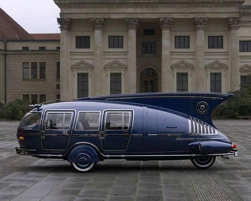 American inventor Buckminster Fuller's 1938 Dymaxion, featuring a futuristic appearance
