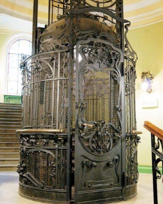 Experience the charm of a stunning Victorian-era elevator from 1890