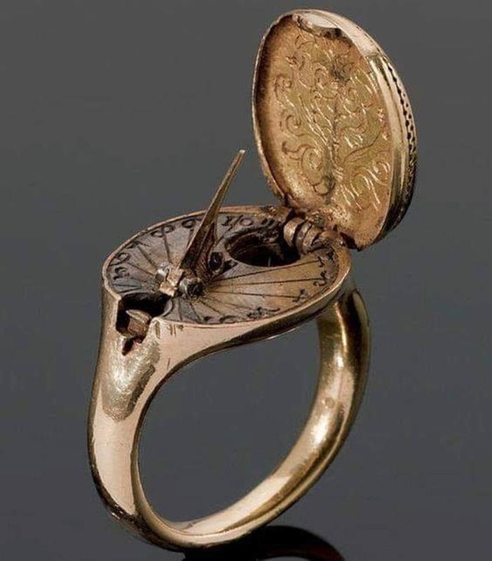 Rare 16th Century Gold Sundial and Compass Ring Discovered