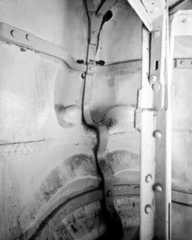 Inside view of the face of the Statue of Liberty