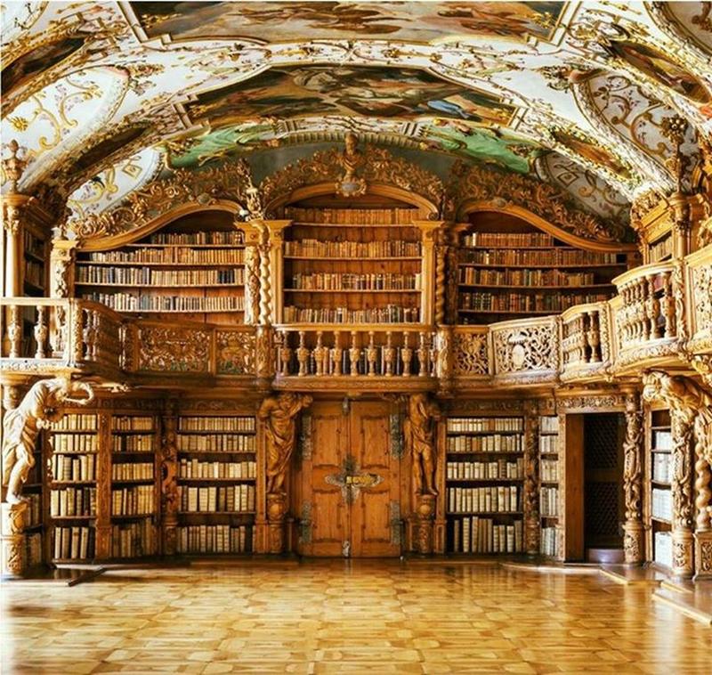 Thousands of volumes bound in white pigskin grace the library housed within Bavaria's Waldsassen Abbey.